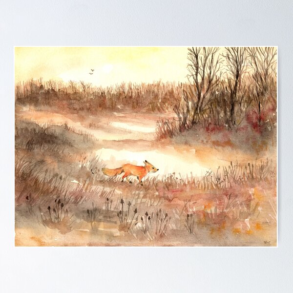 Item preview, Wild Fox Crossing the Field designed and sold by Patricia-Studio.