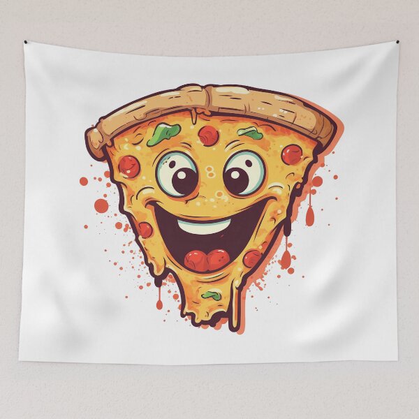 Item preview, A smiling slice of pizza designed and sold by Win Hardy.