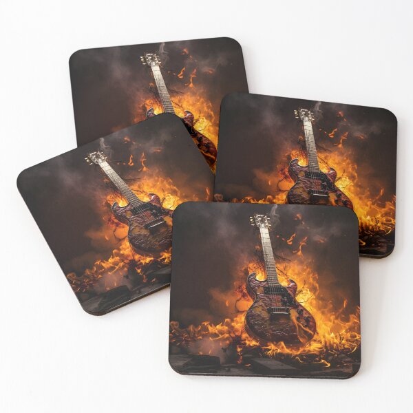 Item preview, Volcanic Eruption Fire Guitar designed and sold by FarOutTees.