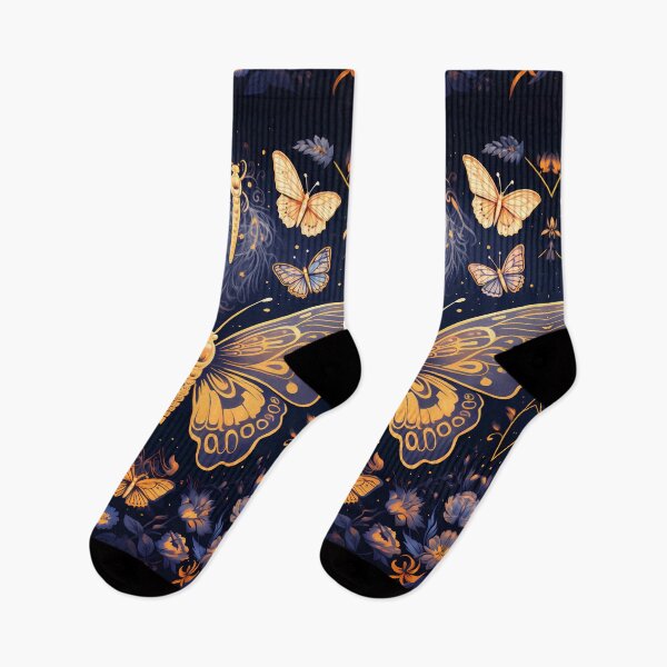 Item preview,  Gothic Blue Art Deco Purple Blue Gold Butterfly designed and sold by AwakenedSoul.
