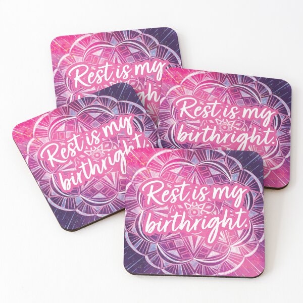Item preview, Rest is My Birthright - Pink and Purple Rainbow Mandala designed and sold by Leanne Knight.