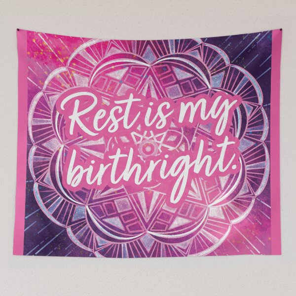 Item preview, Rest is My Birthright - Pink and Purple Rainbow Mandala designed and sold by Leanne Knight.