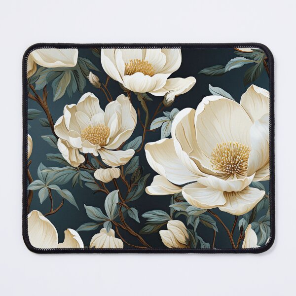 Item preview, Classic Navy Magnolias designed and sold by Inky Wunders.