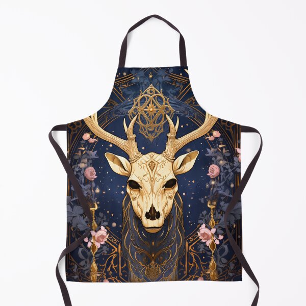 Item preview, Gothic Blue Art Deco Purple Blue Gold Stag Skull designed and sold by AwakenedSoul.