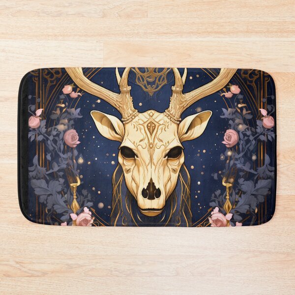 Item preview,  Gothic Blue Art Deco Purple Blue Gold Stag Skull designed and sold by AwakenedSoul.