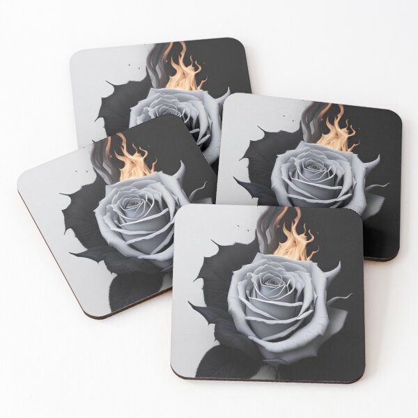 Artikelvorschau, Feuer und Kontrast: Schwarz und Weiß mit einer weißen Rose entworfen und verkauft von Fashion black wings .
