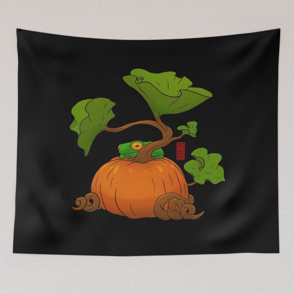 Item preview, fall autumn pumpkin vibes frog designed and sold by DingHuArt.