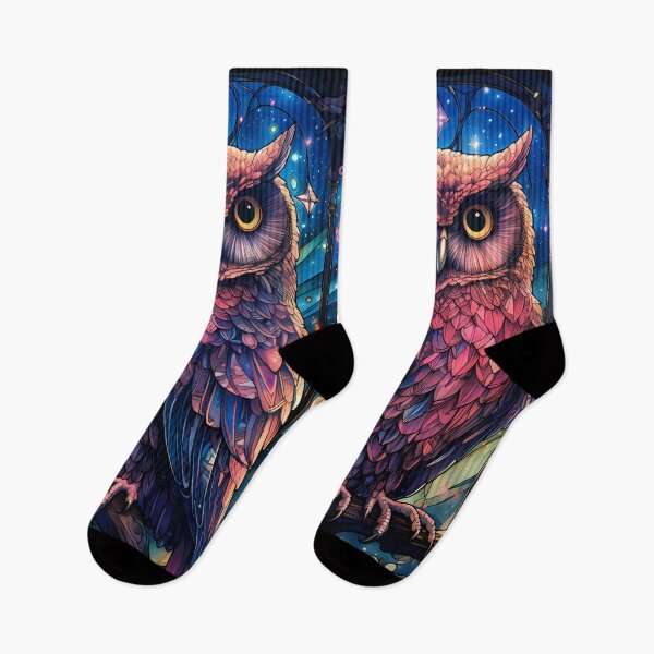 Artikelvorschau, Gothic Red Blue Owl Lovers Dunkelblaue Sternennacht entworfen und verkauft von AwakenedSoul.