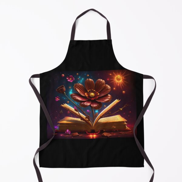Item preview, Magical Chocolate Cosmos Flower growing from a book in galaxy in the style of mesmerizing optical illusions designed and sold by AI-Only Creations.