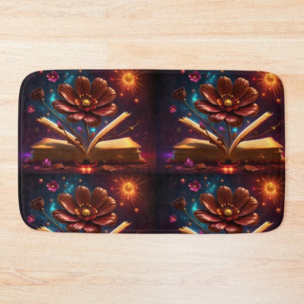 Item preview, Magical Chocolate Cosmos Flower growing from a book in galaxy in the style of mesmerizing optical illusions designed and sold by AI-Only Creations.