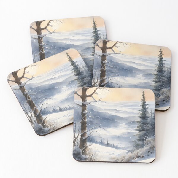 Item preview, Snowfall Season Winter Landscape Watercolor Painting designed and sold by My Artprintz.