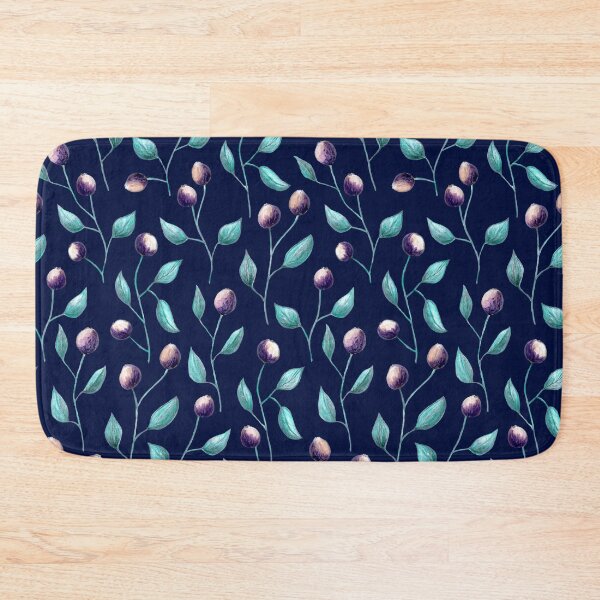 Item preview, Botanical pattern painted with color pencils on a dark background designed and sold by Origillus.