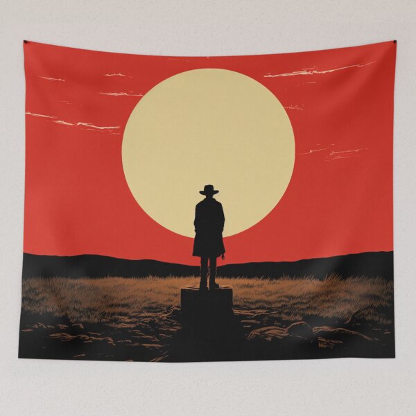 Item preview, Tombstone Red Sky Silhouette designed and sold by LyricalWaves.