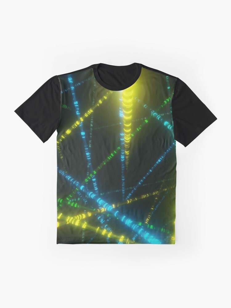 Alternate view of Neon Cyberpunk Punk 90s Laser Lights Rave Print Graphic T-Shirt