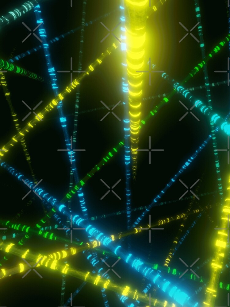 Neon Cyberpunk Punk 90s Laser Lights Rave Print by thespottydogg