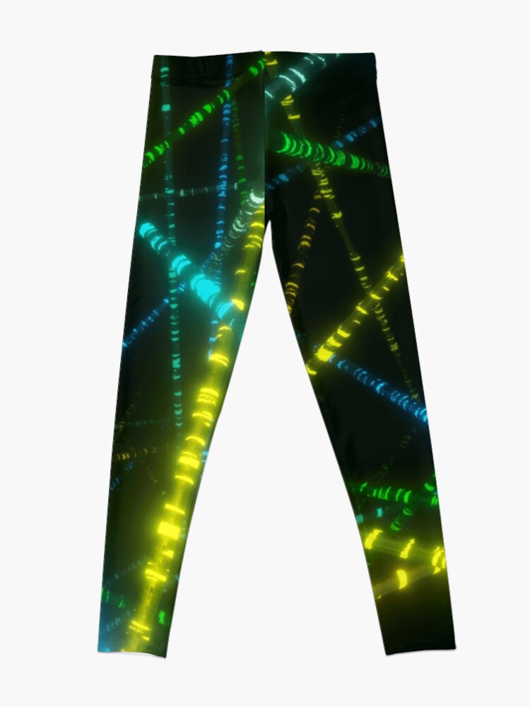 Alternate view of Neon Cyberpunk Punk 90s Laser Lights Rave Print Leggings