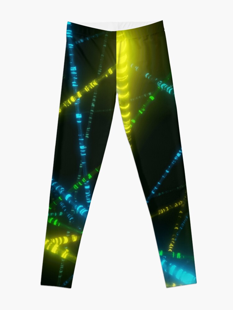 Alternate view of Neon Cyberpunk Punk 90s Laser Lights Rave Print Leggings