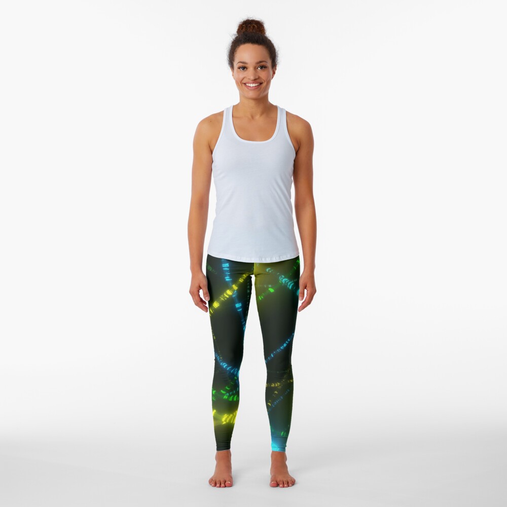 Neon Cyberpunk Punk 90s Laser Lights Rave Print Leggings