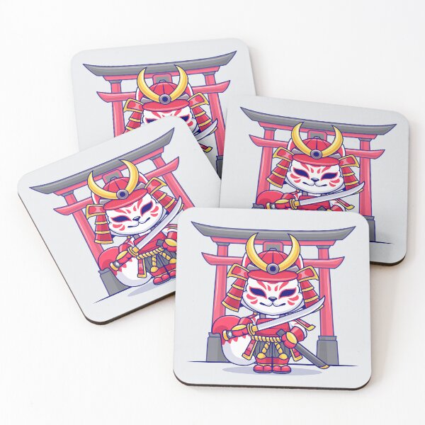 Item preview, Cute Kitsune Fox Samurai: Cartoon Vector Illustration designed and sold by hjian8219.