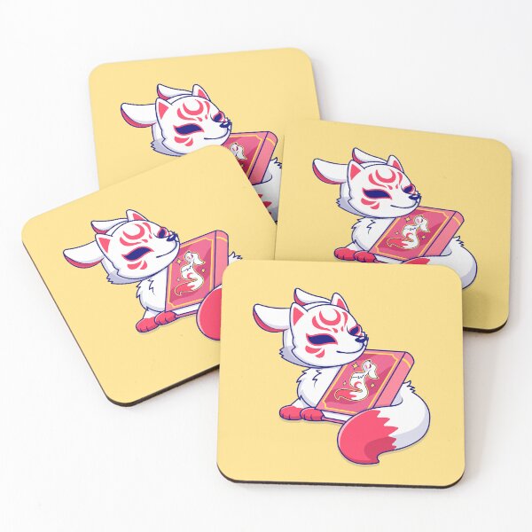 Item preview, Cute Kitsune Fox with Book: Cartoon Vector Illustration designed and sold by hjian8219.