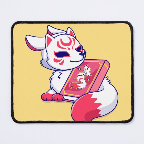 Item preview, Cute Kitsune Fox with Book: Cartoon Vector Illustration designed and sold by hjian8219.