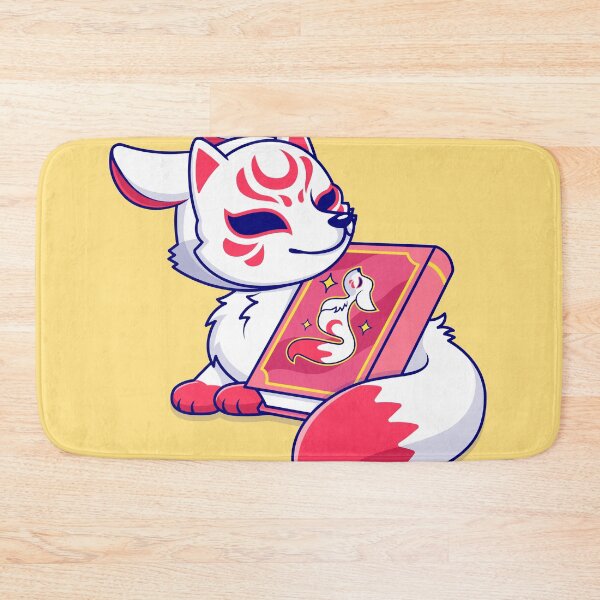 Item preview, Cute Kitsune Fox with Book: Cartoon Vector Illustration designed and sold by hjian8219.
