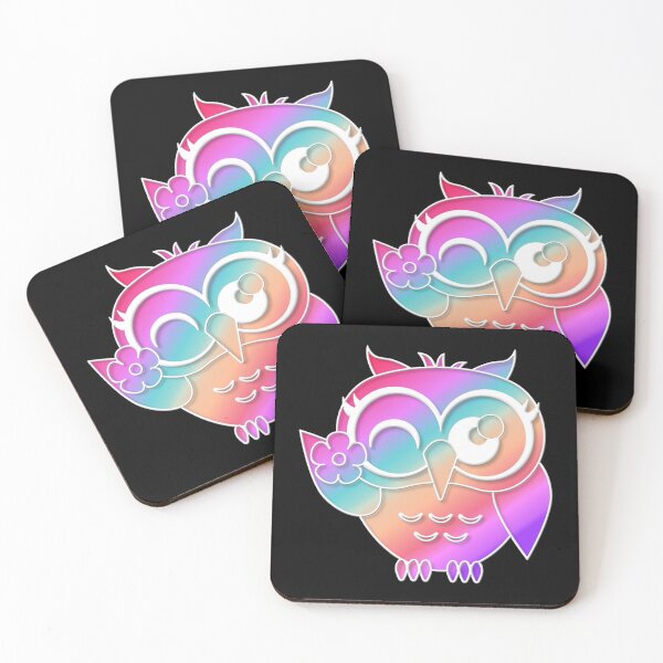 Item preview, Multicolored Holographic Gradient Pastel Owl designed and sold by Paula Helit.