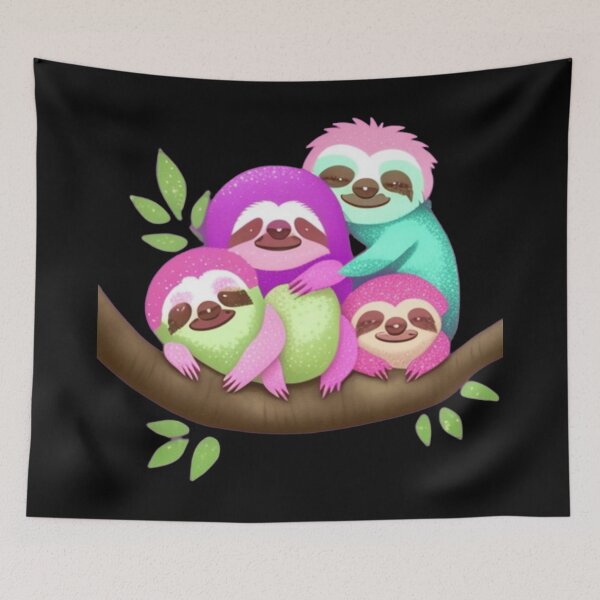 Item preview, Colorful sloth family  designed and sold by Roxburylane.