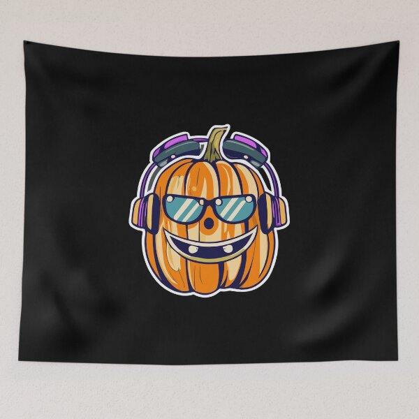 Item preview, Halloween Pumpkin Wearing Headset designed and sold by Joy Poddar.