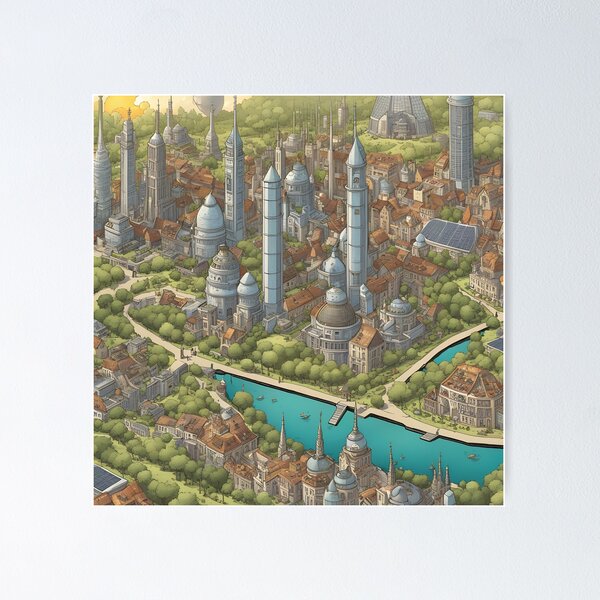 Solarpunk City Poster for Sale by OddestOcean