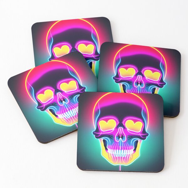 Item preview, Neon Party Skull designed and sold by CloudyIdeas3288.