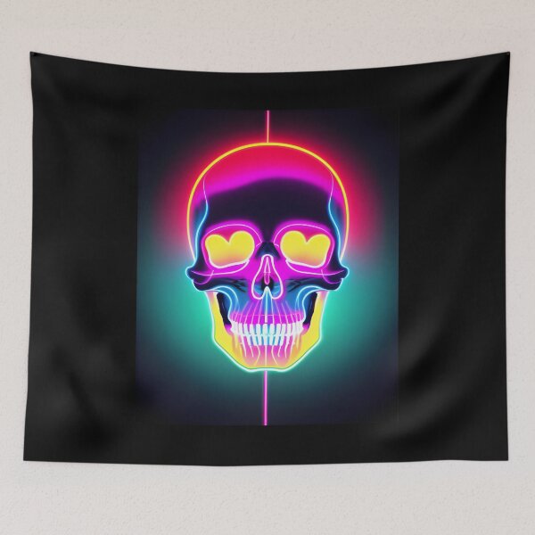 Item preview, Neon Party Skull designed and sold by CloudyIdeas3288.