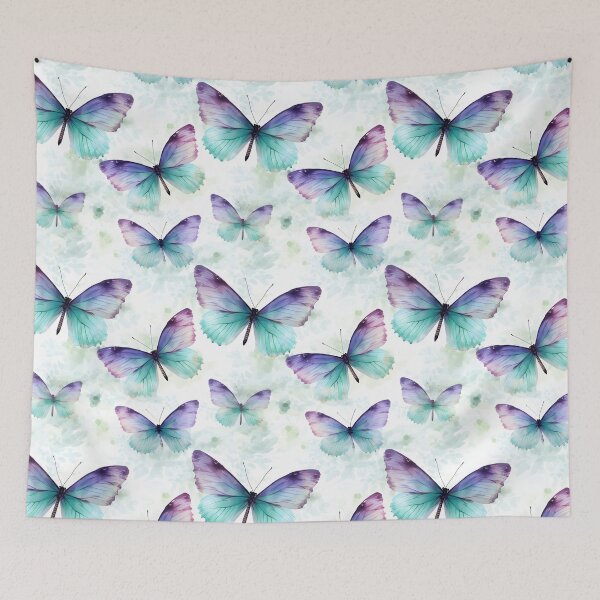 Item preview, Lavender & Teal Butterfly Composite Overlay Pattern #1 designed and sold by ARTficiallyAnon.