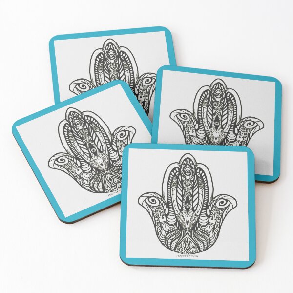 Item preview, Trippy Geometric Hamsa Hand Line Work Design designed and sold by FunholeVision.