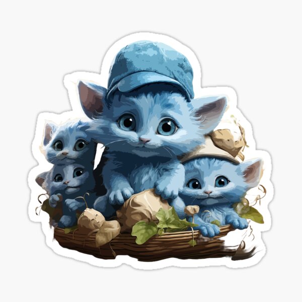 smurf cat Sticker for Sale by silverwolf946