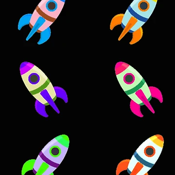 Artwork thumbnail, Colored Rockets by SyTcreations