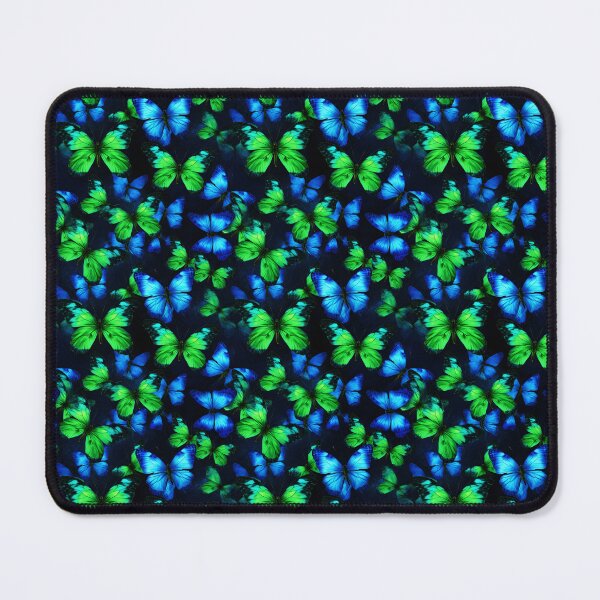 Item preview, Lime Green & Electric Blue Butterfly Composite Overlay Pattern #1 designed and sold by ARTficiallyAnon.