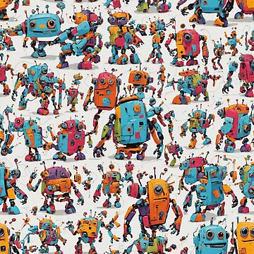 Artwork thumbnail, Funny Colorful Abstract Robots by DJALCHEMY