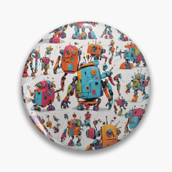 Item preview, Funny Colorful Abstract Robots designed and sold by DJALCHEMY.