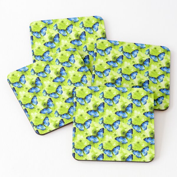 Item preview, Lime Green & Electric Blue Butterfly Composite Overlay Pattern #2 designed and sold by ARTficiallyAnon.