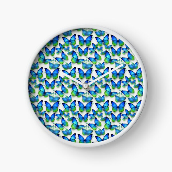 Item preview, Lime Green & Electric Blue Butterfly Composite Overlay Pattern #3 designed and sold by ARTficiallyAnon.