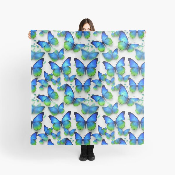 Artikelvorschau, Lime Green & Electric Blue Butterfly Composite Overlay Pattern #3 entworfen und verkauft von ARTficiallyAnon.