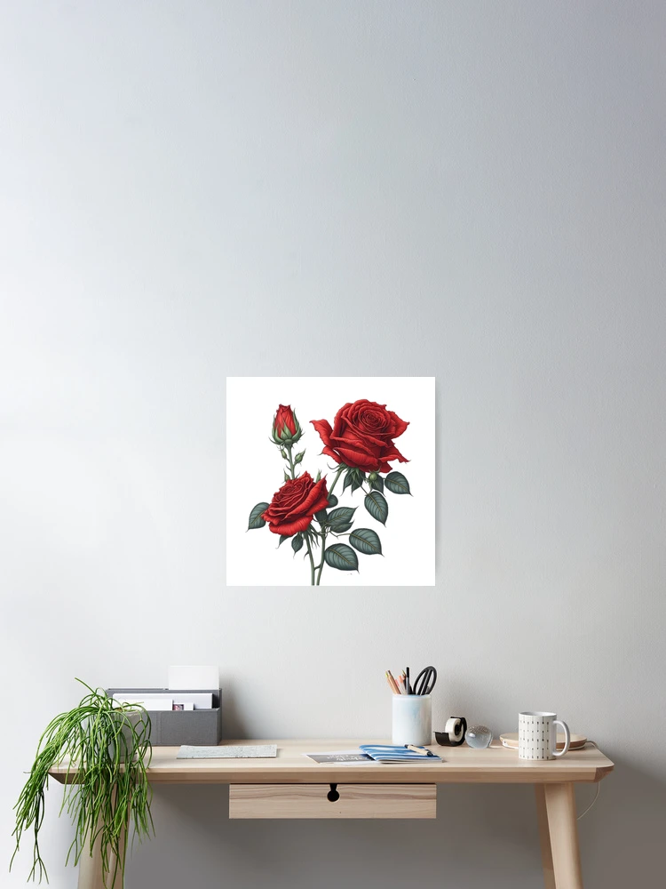 Thumbnail 2 of 3, Poster, Red Roses designed and sold by Rislam.