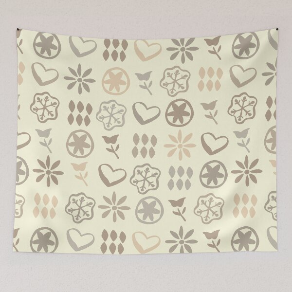 Item preview, Neutral Boho Retro Mid Century Nostalgic Christmas Pattern designed and sold by blomastudios.
