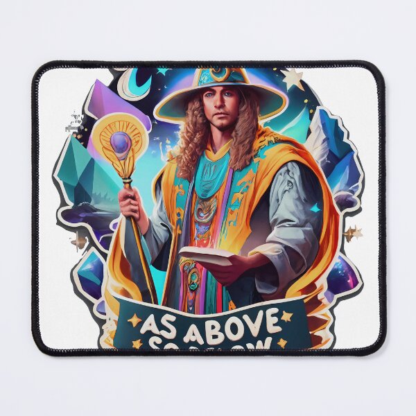 Item preview, Mystical Wizard with Staff and Book - As Above, So Below designed and sold by mmllcadmin.