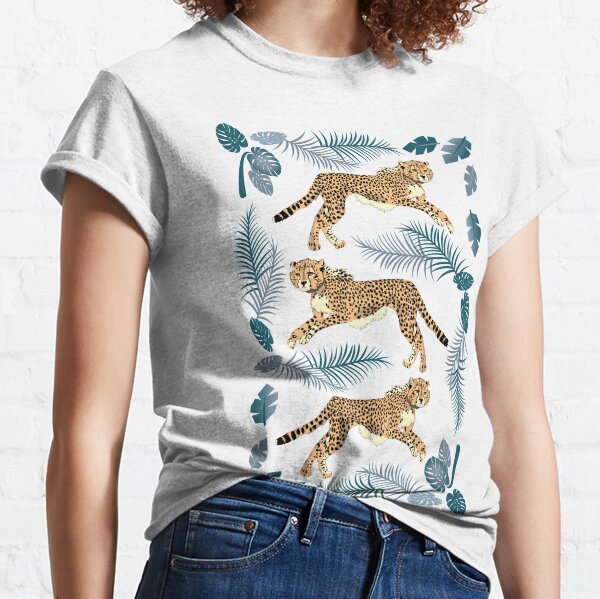 Leopard Tiger Cheetah T Gift Womens Back Print T-shirt