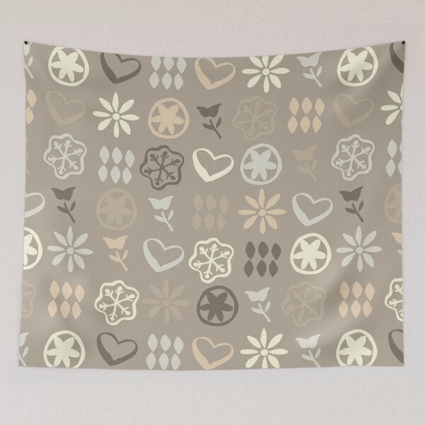 Item preview, Dark Taupe Grey Boho Retro Mid Century Nostalgic Christmas Pattern designed and sold by blomastudios.