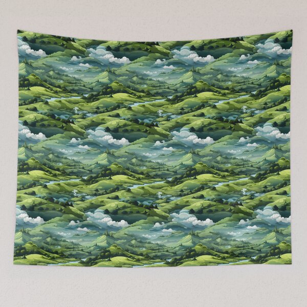 Item preview, Seamless Anime Grassy Landscape Pattern - Grass Landscape A designed and sold by Tony Bologna.