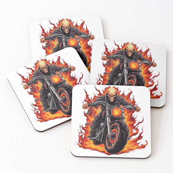 Item preview, Skull Biker Riding Hurley Motorbike with Flames Come Out 6 designed and sold by eyestetix.