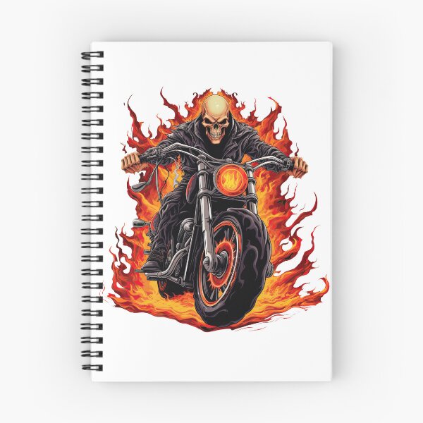 Item preview, Skull Biker Riding Hurley Motorbike with Flames Come Out 6 designed and sold by eyestetix.